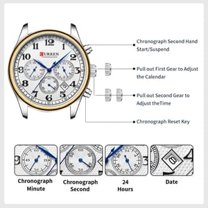 Stylish Chronograph Men's Watch with Stainless Steel Strap