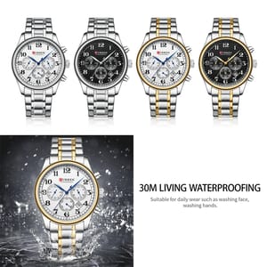 Stylish Chronograph Men's Watch with Stainless Steel Strap