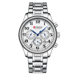 Stylish Chronograph Men's Watch with Stainless Steel Strap