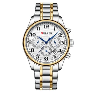 Stylish Chronograph Men's Watch with Stainless Steel Strap