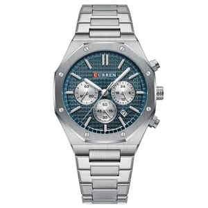 Stylish Chronograph Quartz Watch with Stainless Steel Band