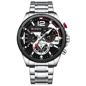 Stylish Chronograph Quartz Watch for Men with Luminous Dial