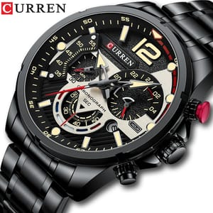 Stylish Chronograph Quartz Watch for Men with Luminous Dial
