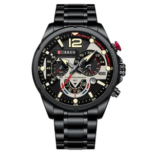 Stylish Chronograph Quartz Watch for Men with Luminous Dial