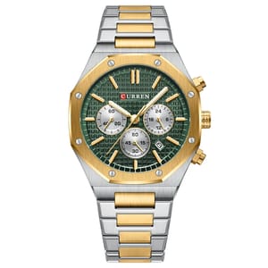 Stylish Men's Quartz Watch with Stainless Steel Strap and Luminous Hands