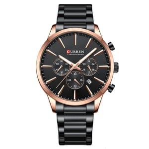 Elegant Chronograph Men's Watch with Luminous Hands and Date
