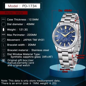 Stylish Men's Quartz Watch with Sapphire Glass and Luminous Dial Pagani Design - Men's Dress Watches 5