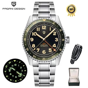 Elegant GMT Automatic Watch with Sapphire Glass and 20Bar Resistance