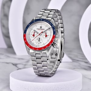 Luxury Chronograph Quartz Watch with Sapphire Glass and Date