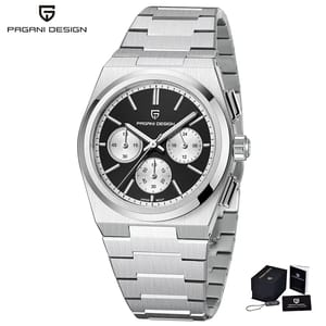 Luxury Chronograph Quartz Watch with Sapphire Glass and Style