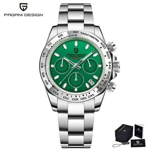 Luxury Chronograph Quartz Watch with Sapphire Glass and Calendar