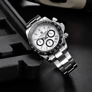 Elegant Multi-Time Zone Chronograph Watch with Sapphire Glass
