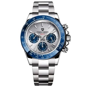 Elegant Multi-Time Zone Chronograph Watch with Sapphire Glass