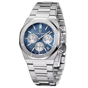 Bold Chronograph Quartz Watch with Sapphire Glass and Calendar