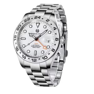 Elegant GMT Mechanical Watch with Sapphire Glass and Calendar