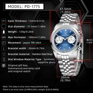 Tonneau Pilot Sports Watch with Sapphire Glass and Chronograph Tonneau Pilot Sports Watch with Sapphire Glass and Chronograph