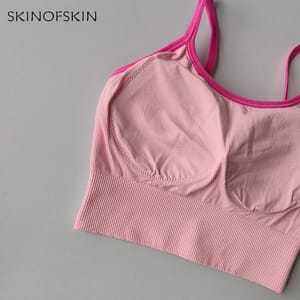 Color Block Sports Bra with Fixed Straps and Support