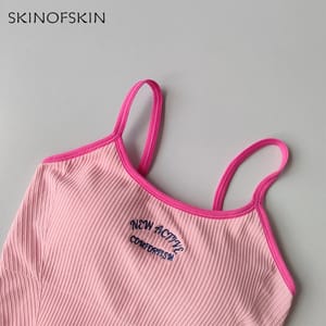 Color Block Sports Bra with Fixed Straps and Support