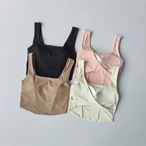 Cross Back Sports Bra with Shockproof Support and Quick Dry Fabric