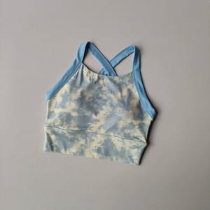 High-End Printed One-Piece Sports Bra with Wide Straps