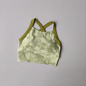 High-End Printed One-Piece Sports Bra with Wide Straps