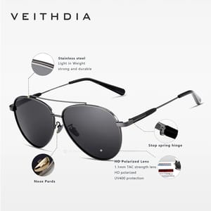 Veithdia - Men's Aviator Sunglasses 3