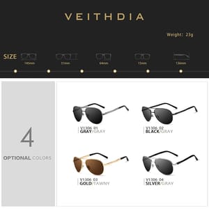 Veithdia - Men's Aviator Sunglasses 5
