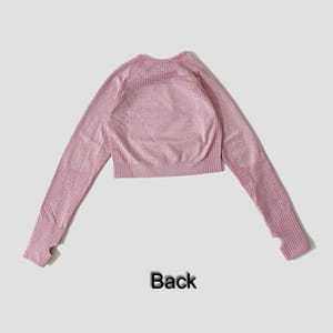 Seamless Crop Long Sleeve Yoga Shirt with Thumb Holes