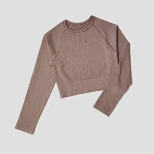 Seamless Long Sleeve Crop Top for Yoga and Daily Training