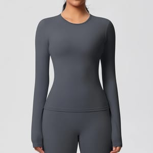 Long Sleeve Quick-Dry Sports Top with Breathable Stretch Fabric