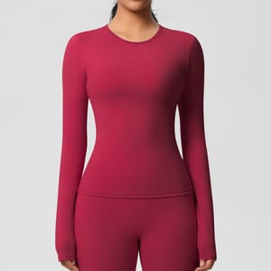 Long Sleeve Quick-Dry Yoga Top with Breathable Slim Fit Design