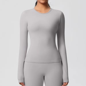 Long Sleeve Quick-Dry Yoga Top with Breathable Slim Fit Design