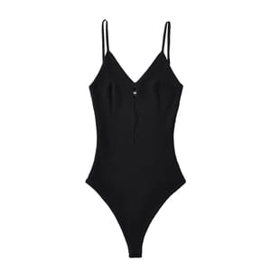 Backless Knit Bodysuit with Cut-Out Detail and Slim Fit