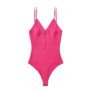 Backless Knit Bodysuit with Cut-Out Detail and Slim Fit