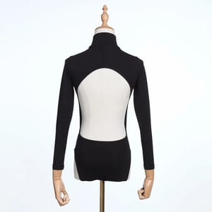 Elegant Long Sleeve Backless Bodysuit With Turtleneck Style