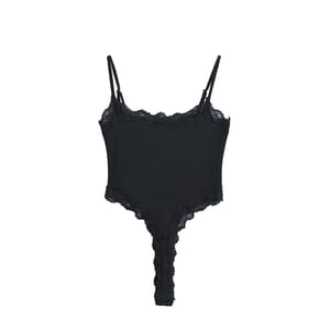 Lace Panel Cami Bodysuit with Backless Design for Summer
