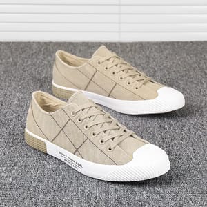 Lightweight Canvas Lace-Up Sneakers for Everyday Casual Wear