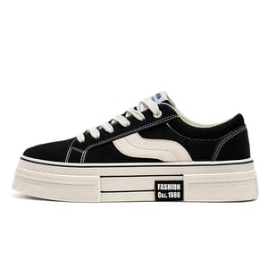 Men’s Canvas Platform Skateboard Sneakers with Vulcanized Sole