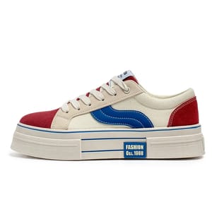 Men’s Canvas Platform Skateboard Sneakers with Vulcanized Sole