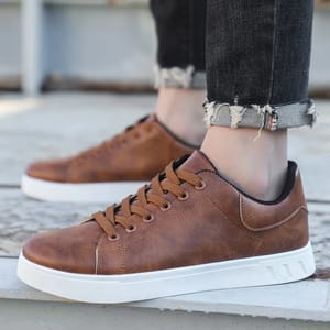 Men’s Casual Leather Sneakers with Breathable Comfort and Support Oein - Men's Low Top Sneakers 1
