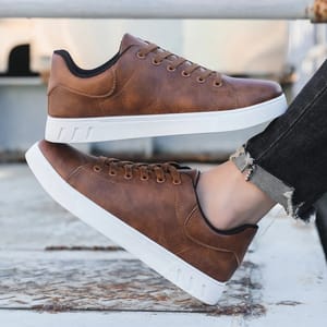 Men’s Casual Leather Sneakers with Breathable Comfort and Support Oein - Men's Low Top Sneakers 2