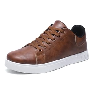Men’s Casual Leather Sneakers with Breathable Comfort and Support