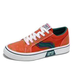 Men’s Low-Top Canvas Vulcanized Sneakers with Flat Rubber Sole