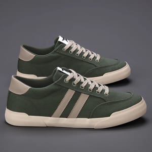 Men’s Vintage Canvas Vulcanized Sneakers with Flat Rubber Sole