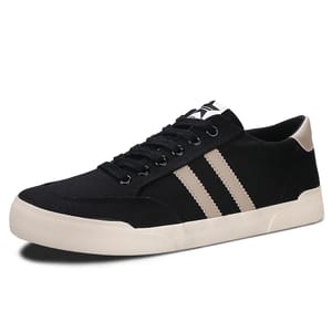 Men’s Vintage Canvas Vulcanized Sneakers with Flat Rubber Sole