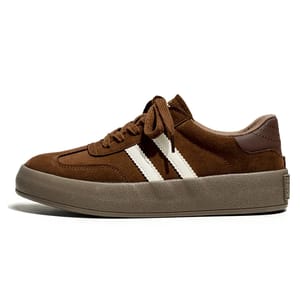 Men’s Faux Suede Low-Top Skate Sneakers with Vulcanized Sole