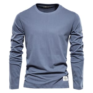 Men’s 100% Cotton Long Sleeve Casual T-Shirt for Spring