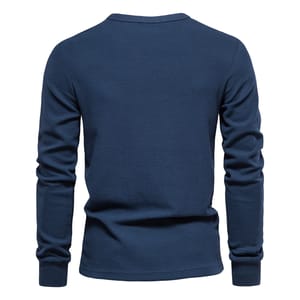 Men’s Waffle Knit Long Sleeve T-Shirt with Chest Pocket