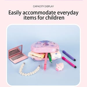 Heart-Shaped Elsa Shoulder Bag with Shiny Quicksand and Pearl Handle