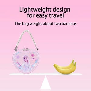 Heart-Shaped Elsa Shoulder Bag with Shiny Quicksand and Pearl Handle